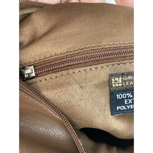 *Great American Leather Works Brown Cow Hide Crossbody Bag Medium Shoulder Purse - Picture 8 of 14